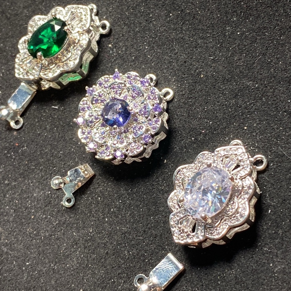 Findings: Vintage Style Rhinestone Clasp 20x16mm